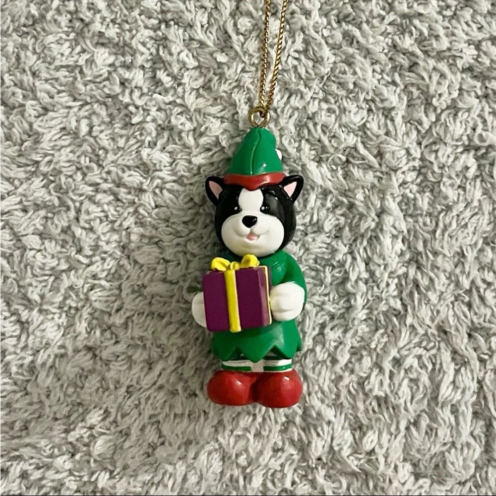 ❄️5/$20 Ganz Lil Helper Christmas Ornament Figurine Webkinz Elf Black White Cat